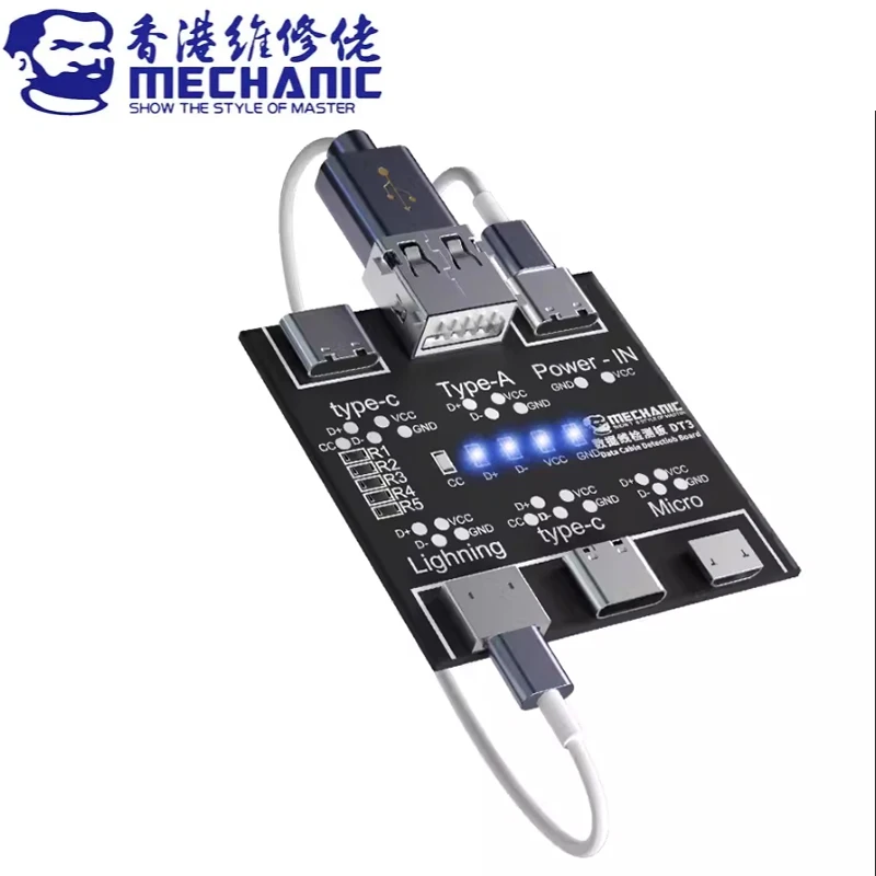 MECHANIC DT3 Data Cable Detection Board USB Cable Tester Short Circuit On-Off Switching For iOS Android Type-C Test Board Tool