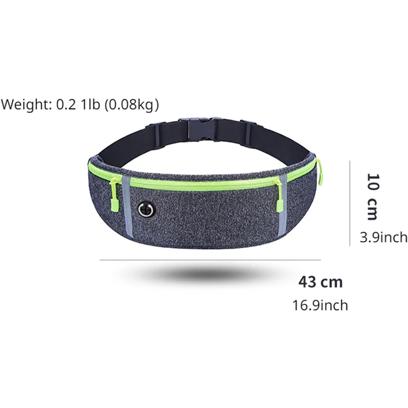 Slim Running Belt Fanny Pack,Waist Pack Bag for Hiking Cycling Workout,Reflective Runners Belt Jogging Pocket Belt