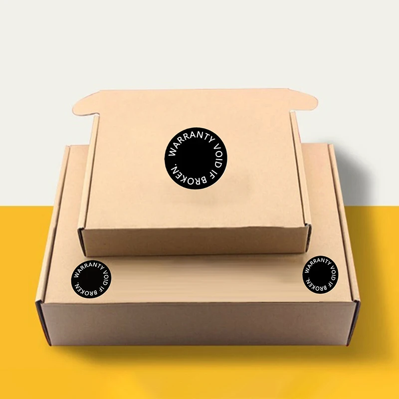 100 Uds. 10mm de garantía VOID IF BROKEN agujero de tornillo sello de seguridad a prueba de manipulaciones a prueba de eliminación pegatina de papel quebradizo advertencia abierta