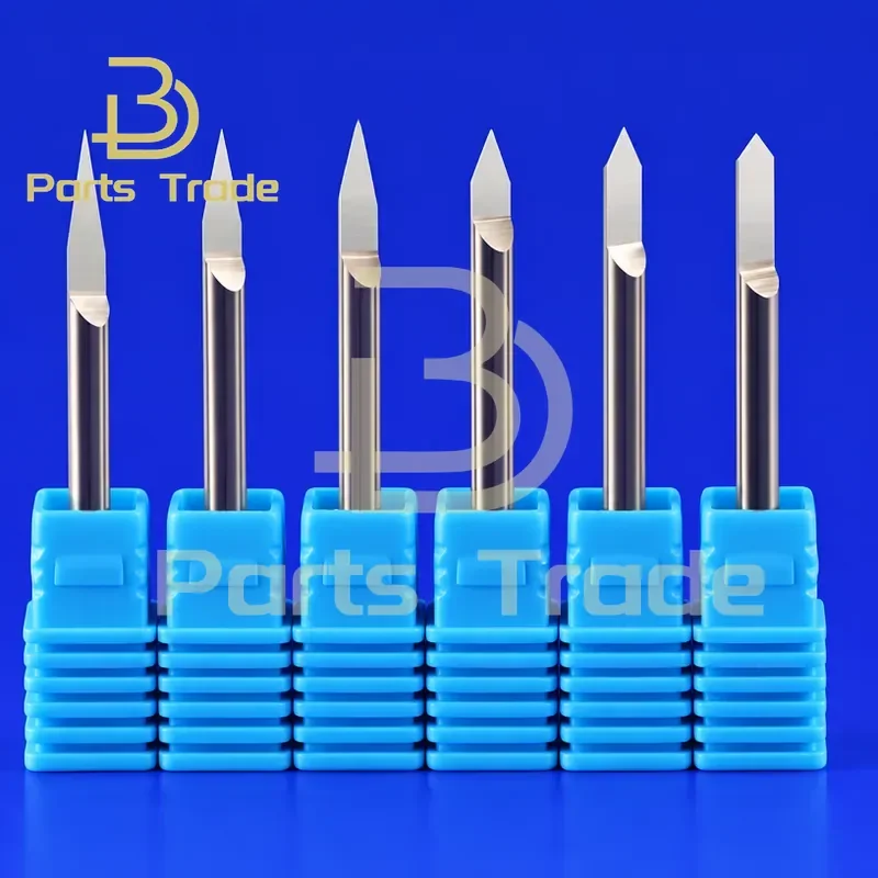 10pcs Lot 4mm Flat Bottom V Shape Carbide Engraving Tool Bits for Aluminum Stainless Steel Metal Cutting