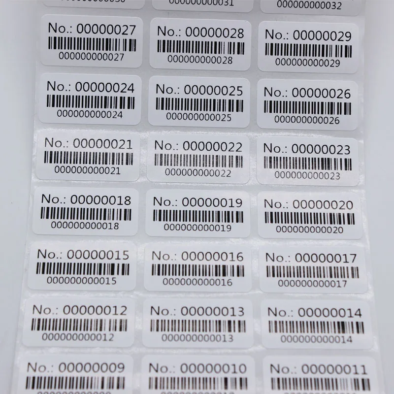 1000pcs Labels 30x15mm Running Number Consecutive Number Serial Numbers with Barcode Inventory Stickers/Adhesive Paper Sticker