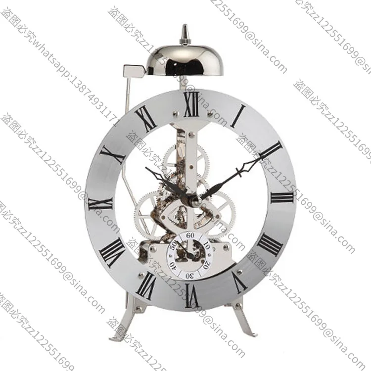 Suitable for High-grade Small Bell Floor Clock Movement, Silver Hollow Quartz Perspective Clock Movement, Watch Accessories