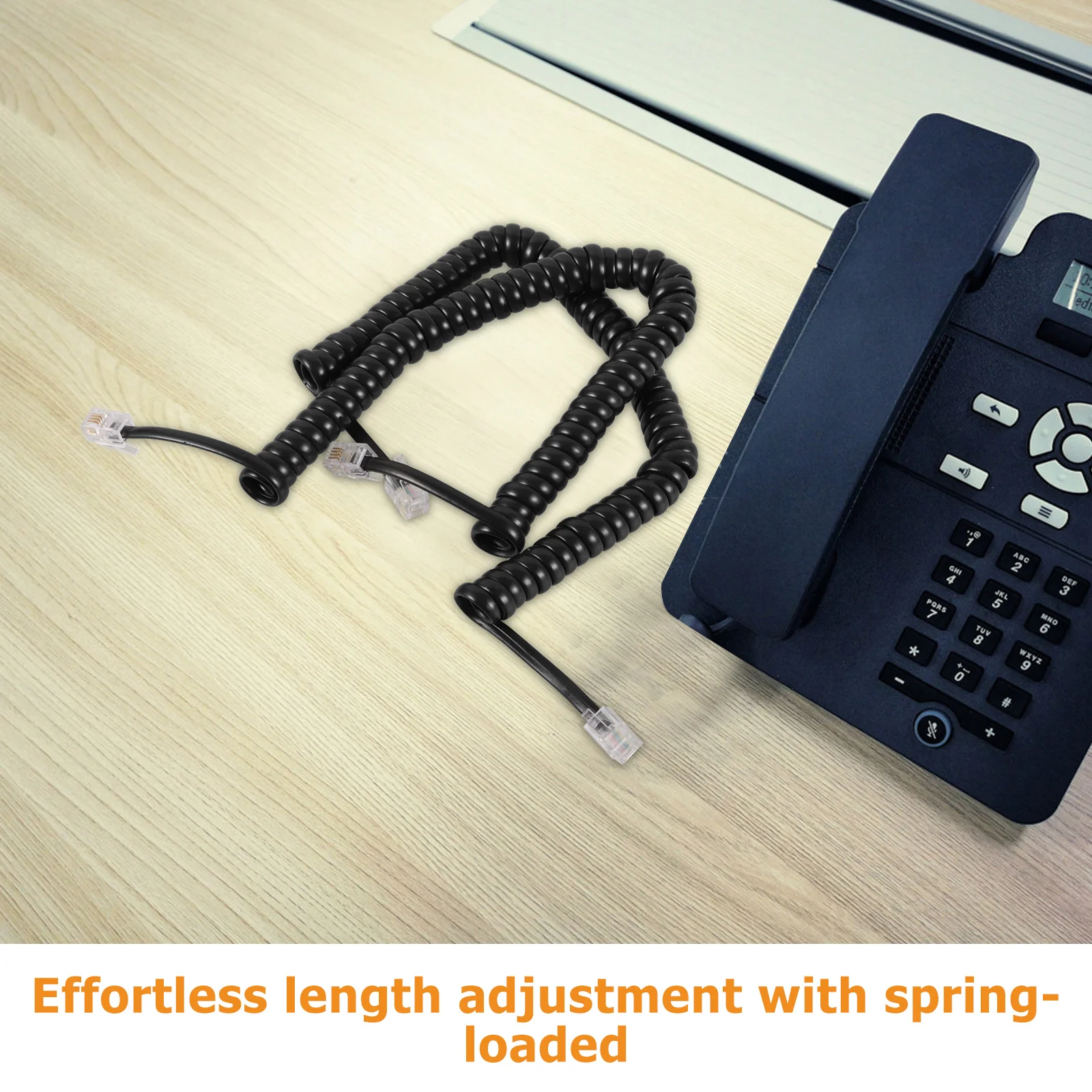 

2Pcs Durable Copper Rubber Coiled Telephone Cable Receiver Cord for Landlines Phone Replacement Phone Cord Telephone Cables