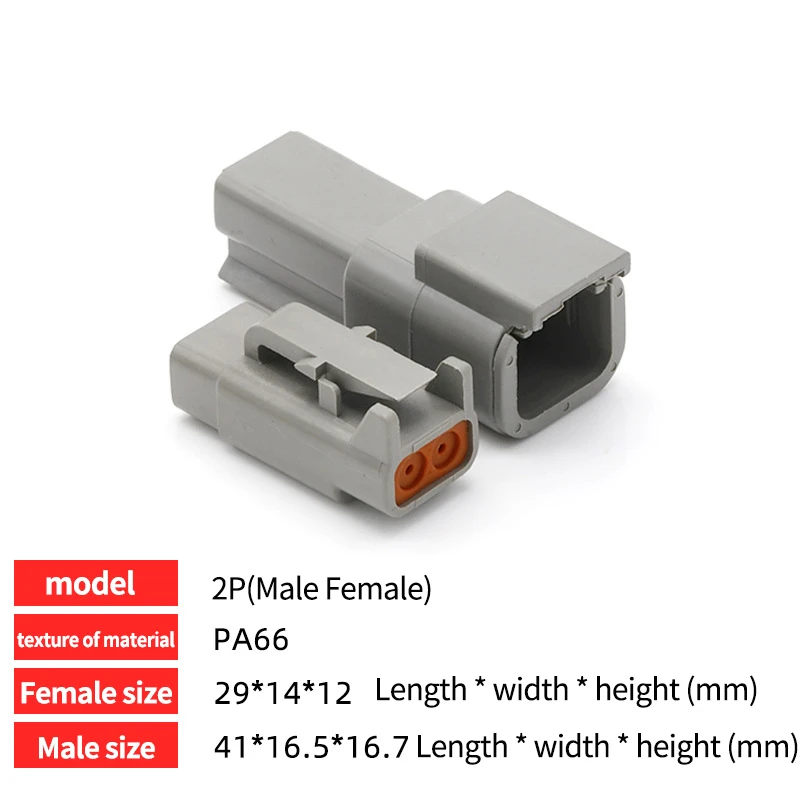 Deutsch DTM Connector Waterproof Dt Connector Wiring Terminal Wiring Harness Plug Socket Dtm04-2p Dtm06-2s 2/3/4/6/8/12 Pin