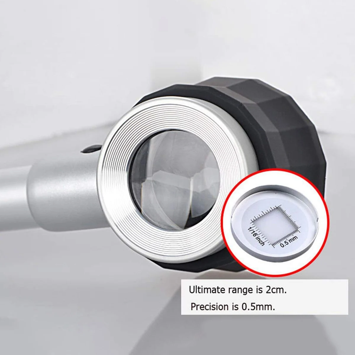 Tester per biancheria pieghevole portatile 45X Lenti d'ingrandimento in metallo Lente d'ingrandimento per filo di stoffa Lente d'ingrandimento con calibrazione della luce ZJY