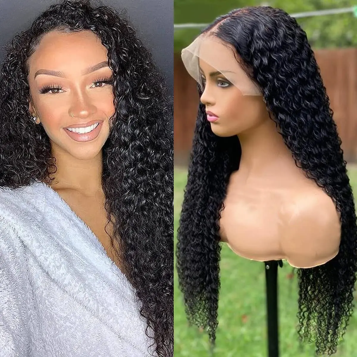 Rosabeauty 150 250 Density Deep Wave 13x4 5X5 Preplucked Glueless Lace Front Human Hair Wig Closure Curly Wig 40 Inche For Women