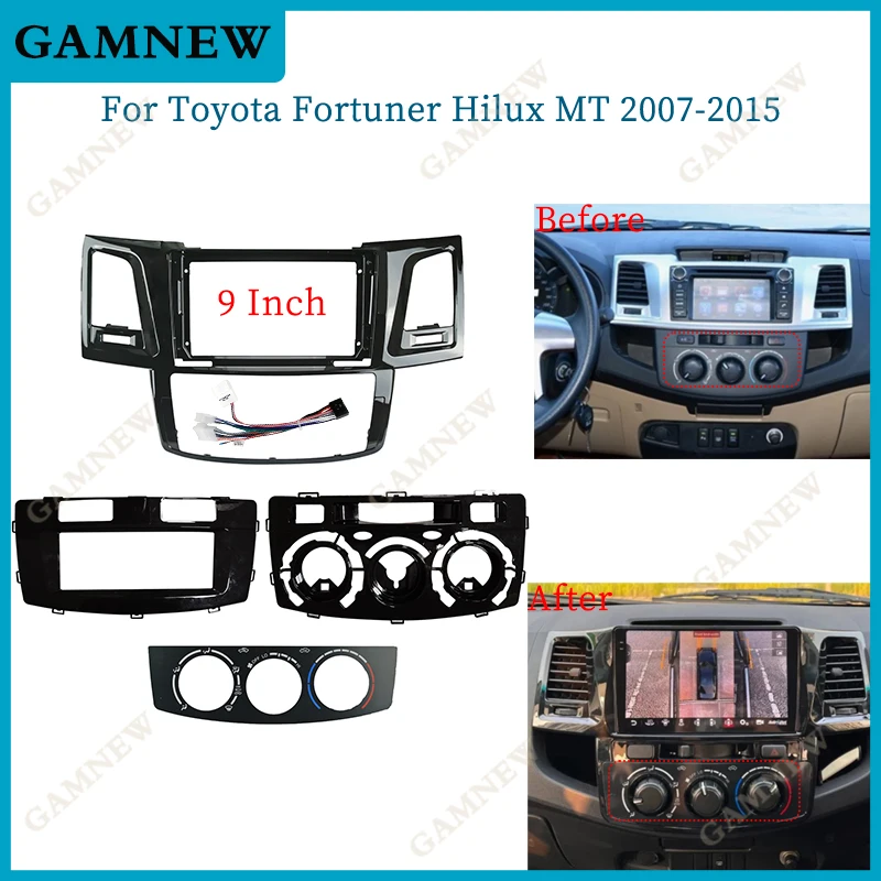 

2Din 9 Inch Car Radio For Toyota Fortuner Hilux MT 2007 2008 2012 2014 2015 Multimedia Video Player frame