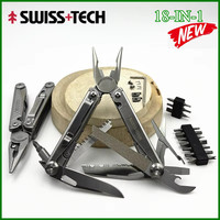SWISS TECH 18 in 1 Multifunctional Pliers Pocket Folding Knife EDC Portable Multitools Outdoor Survival Fishing Camping Tools