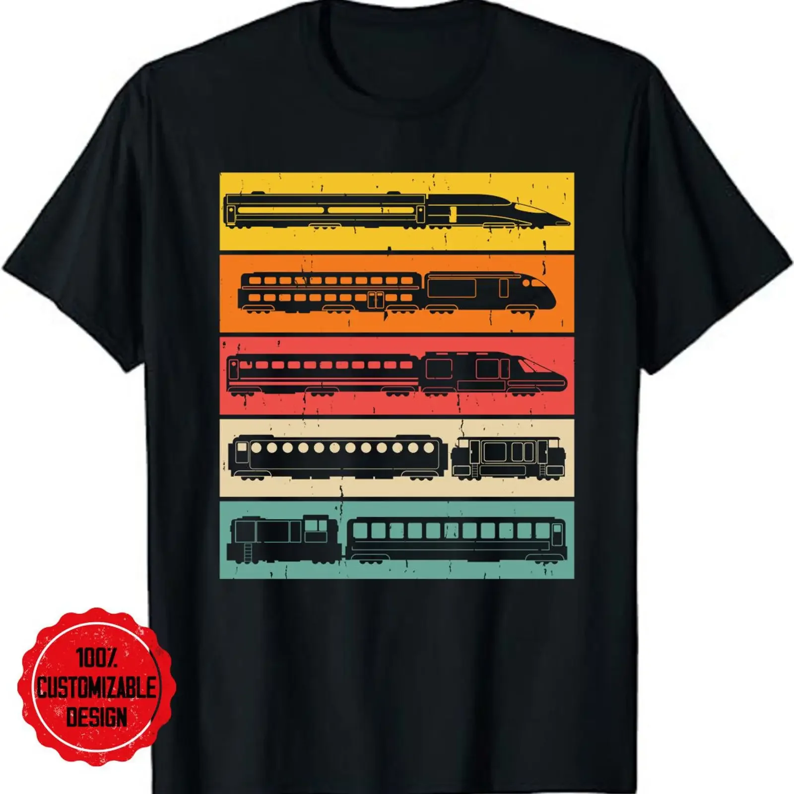 Retro Vintage Train T Shirt Model Conductor Locomotive for Lovers Engineers vintage Washed graphic Casual Stylish Comfortable