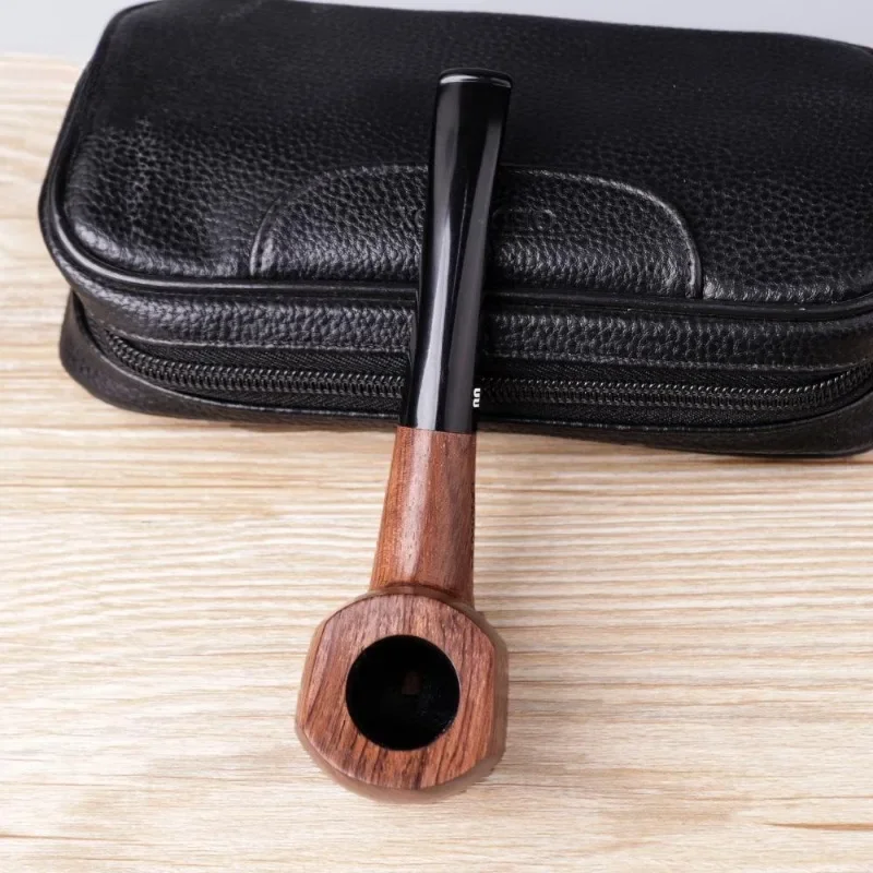 9mm Filter Flue Tobacco Pipes Rosewood Smoking Pipe Retro Bent Type Handle Handmade Smoking Pipe With Accessory Dad's Gift