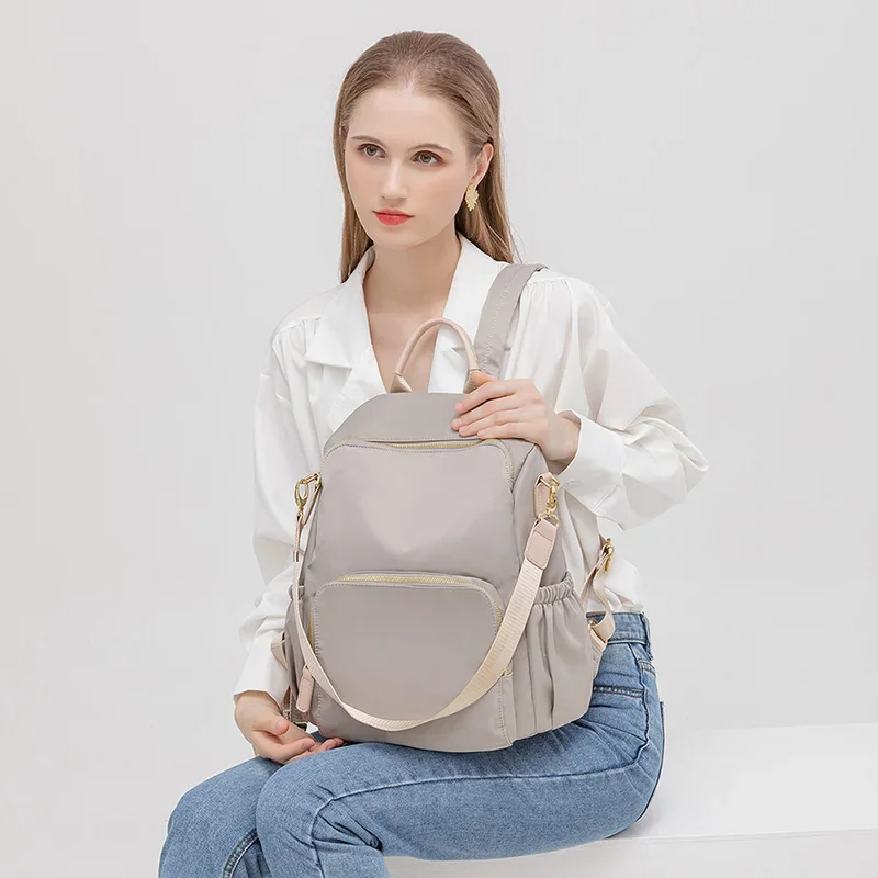 

Backpacks Elegant Women's Stylish Casual Large Capacity Fashion Business Travel Anti-theft Waterproof Oxford Fabric Canvas Black