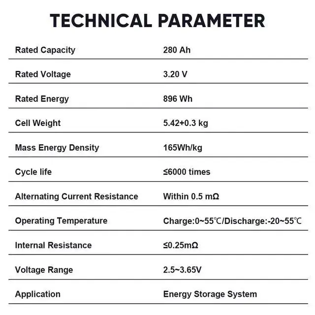 New EVE 280AH V3 LiFePO4 EU US Stock Battery Rechargeable Prismatic Cells RV Camper Storage 24V 36V 48V Pack Lithium Battery