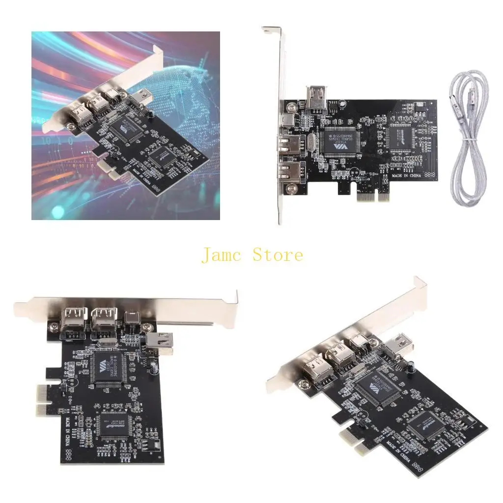 

LX0B Карта расширения видеозахвата PCIe 3x1394A Firewire PCI для контроллера адаптера Express to IEEE 1394 3x1394A/+ 4Pin