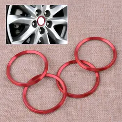 Aluminum 4Pcs Red Wheel Center Hub Ring Cover Trim Decoration Fit For Mazda3 Mazda6 CX-5 CX-3 2016 2017 Car Styling Accessories