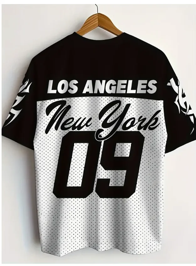 

25/26 Последняя популярная американская уличная футболка Модная мужская модная женская цифровая футболка No. Летний топ с круглым вырезом для взрослых с 3D-принтом 9.