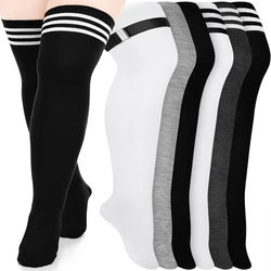 1 Pair Women Plus Size Over-knee Socks Thigh High Stockings Over the Knee Thigh Socks Striped Leg Warmers