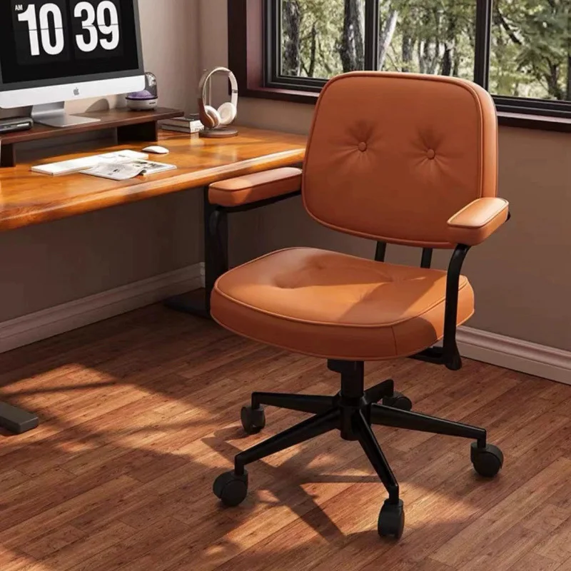 European Style Rotate Lift Office Computer Chair Household Soft Stool with Wheels Armchair Bedroom