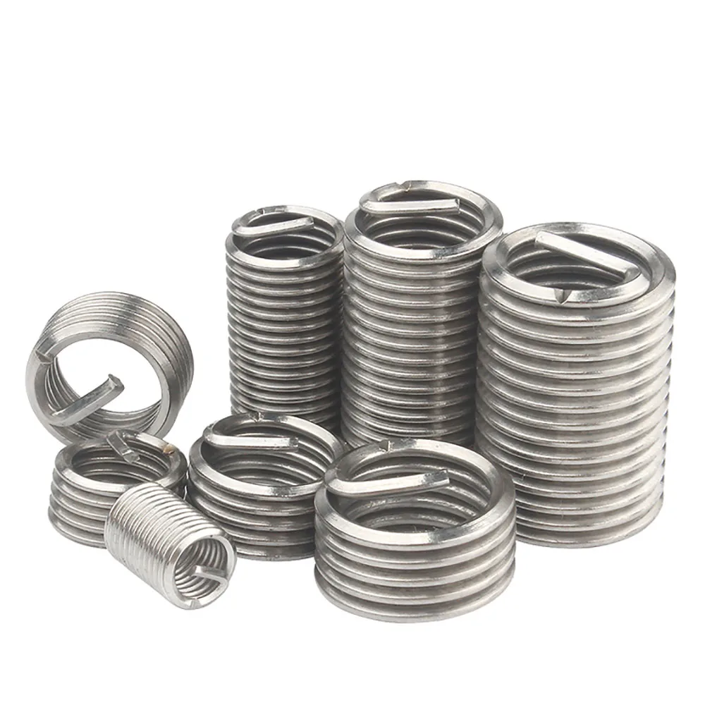 5-20Pcs 4# 5# 6# 8# 1/2 1/4 5/16 3/8 304 Stainless Steel Helicoil Thread Repair Insert Coiled Wire Helical Screw Sleeve