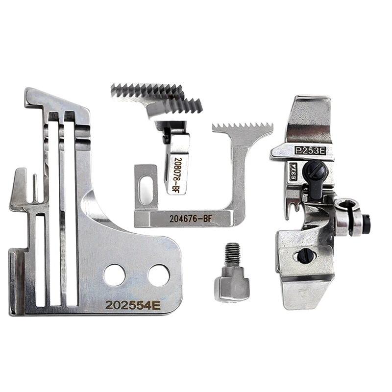 Sewing Machine Parts 202554E Line 4 Trimming Machine Over Sealing Machine Parts Needle Plate Feed Dog Gauge Set Suitable PEGASUS