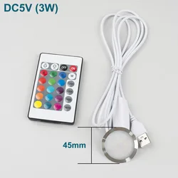 LED USB Cabinet Lamp 3W 5V RGB Spotlight Downlight Jewelry Show Ceiling Colorful Gradient Light Lamp 2PIN 1 Recessed Usb Lights