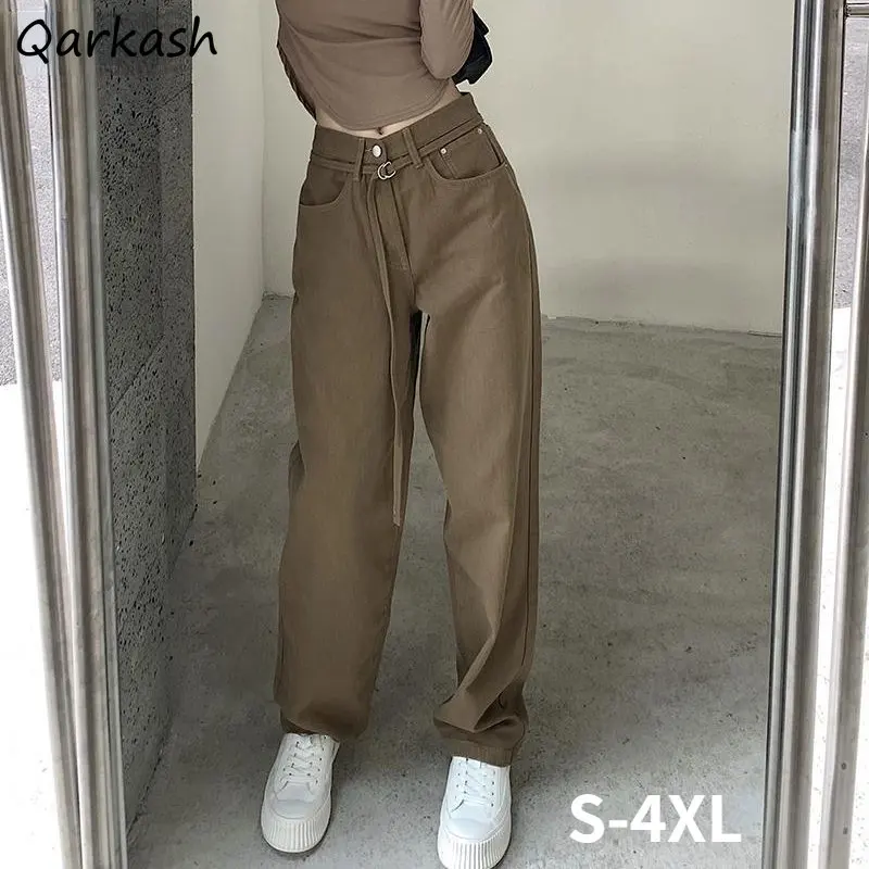 

Jeans Women Loose Vintage Autumn S-4XL Casual Fashion All-match High Waist Pockets Students Stylish Female Streetwear Ulzzang