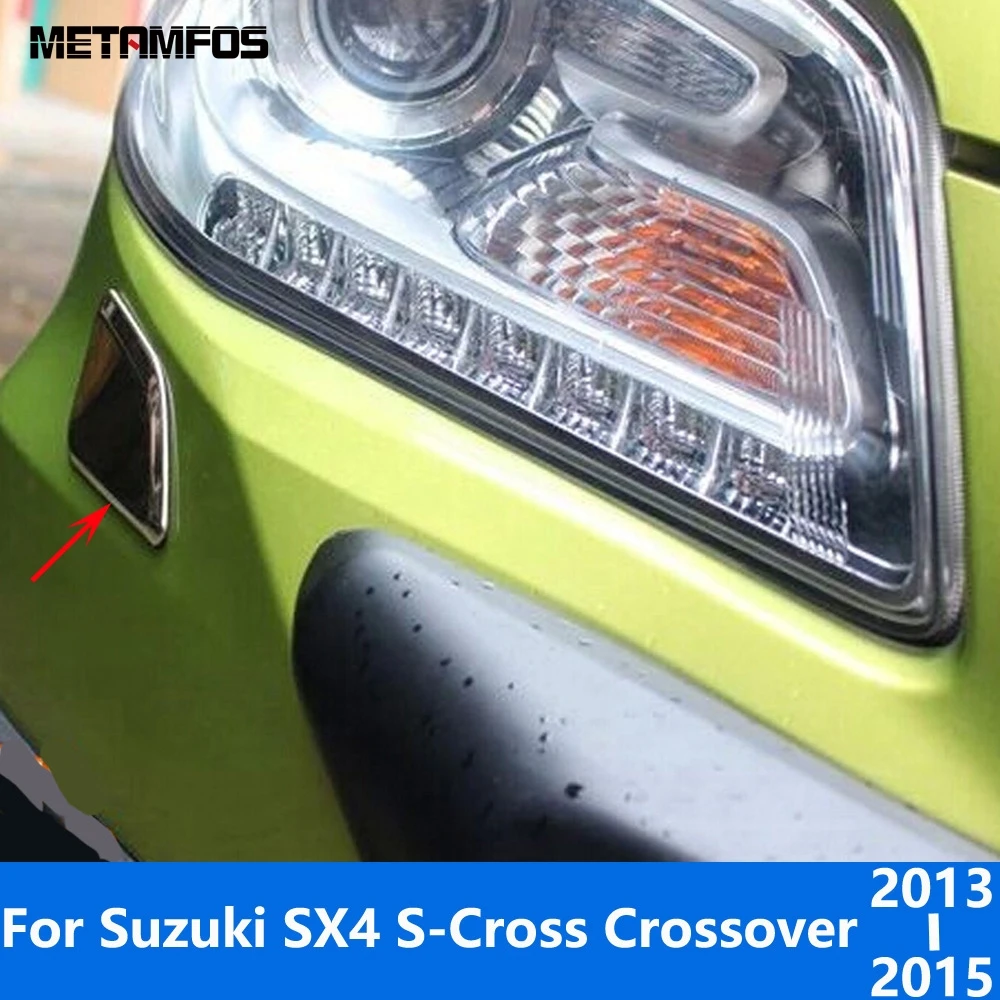 

For Suzuki SX4 S-Cross Crossover 2013 2014 2015 Matte Front Bumper Head Light Lamp Washer Spray Nozzle Cover Trim Accessories