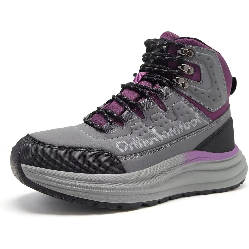 Botas Ortopédicas para Mujer con Soporte de Arco Cómodo, Impermeables, para Senderismo, Caminar, Trekking y Trail, con Plantilla Ortopédica