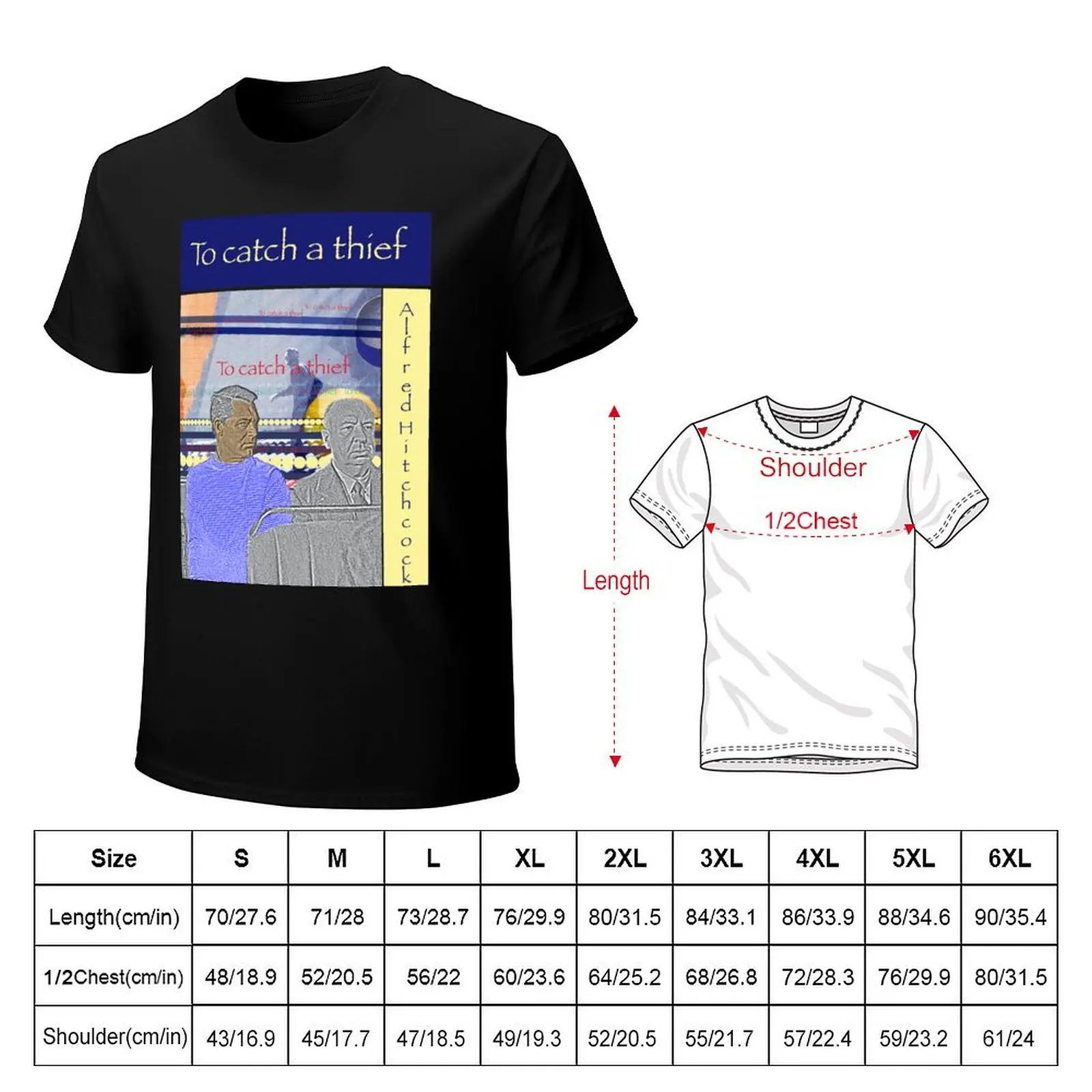 Alfred Hitchcock, To catch a thief collage T-Shirt Stretch Fabric Comfort T-Shirt