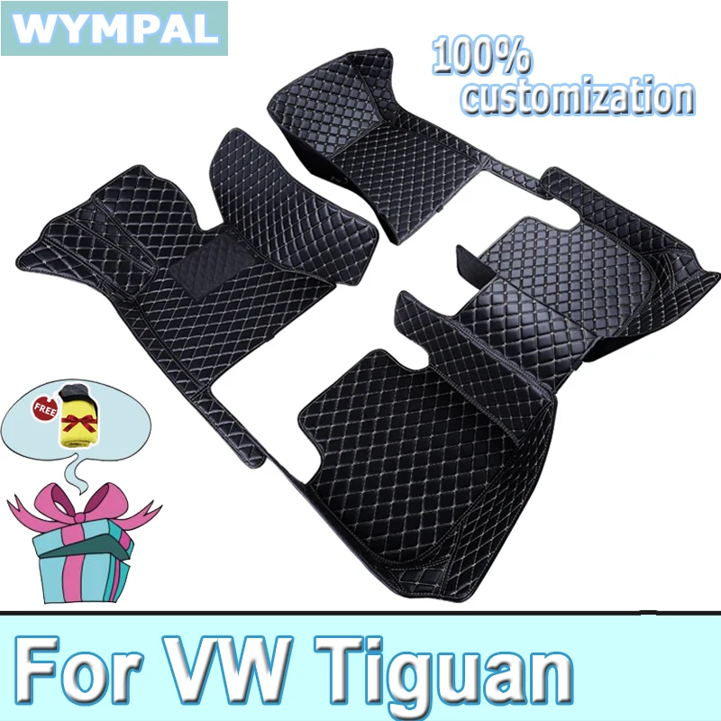 Car Mats Floor For VW Tiguan Allspace LWB 2017~2022 7seat Leather Not Computer Box Under The Driver Seat Car Accessories