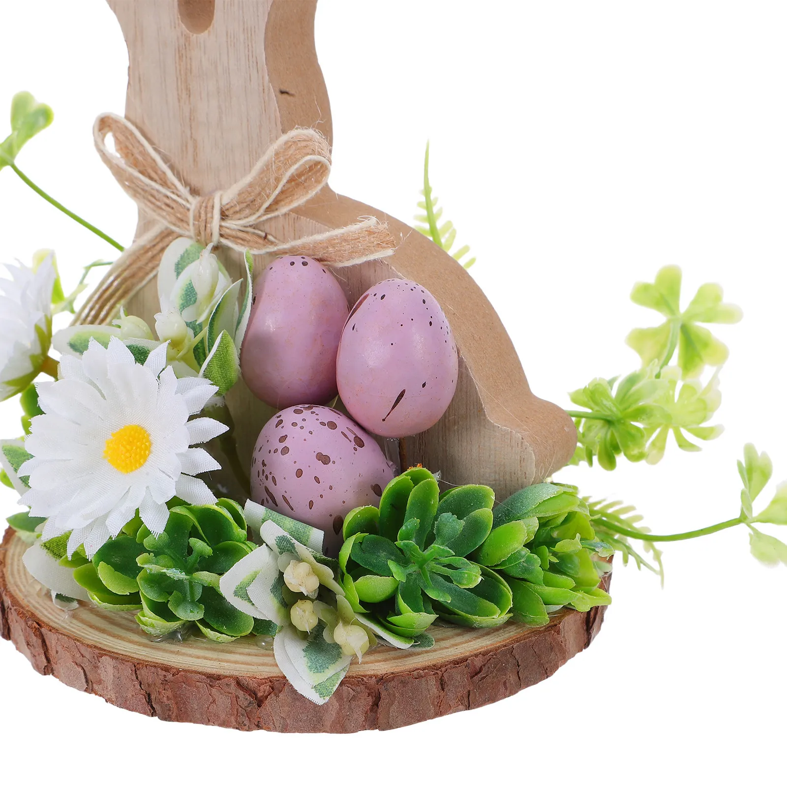 Rustic Easter Bunny Table Centerpiece Wooden Bunny Eggs Flowers Vintage Farmhouse Rabbit Decor Easter Party Desk Decorations