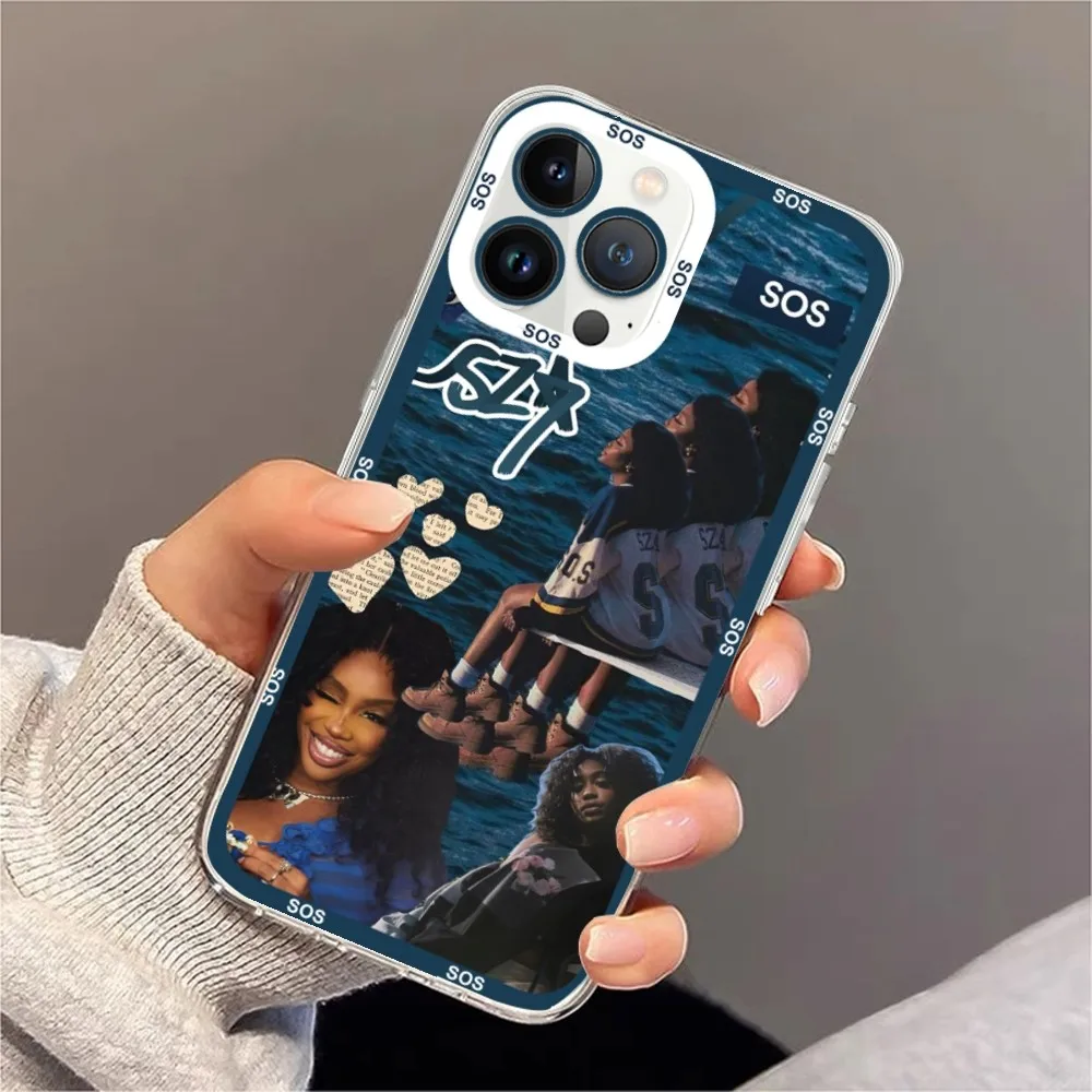 Hot Singer SZA Sos Phone Case For iPhone 11 12 Mini 13 14 15 Pro Max Transparent Shell