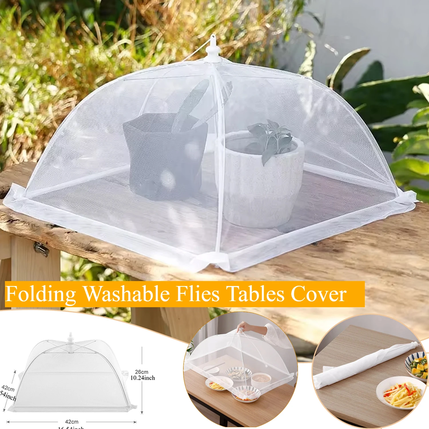 

Washable Mesh Food Cover Foldable Household Food Umbrella Picnic Barbecue Party Anti Fly Mosquito Net Tent Kitchen Gadgets