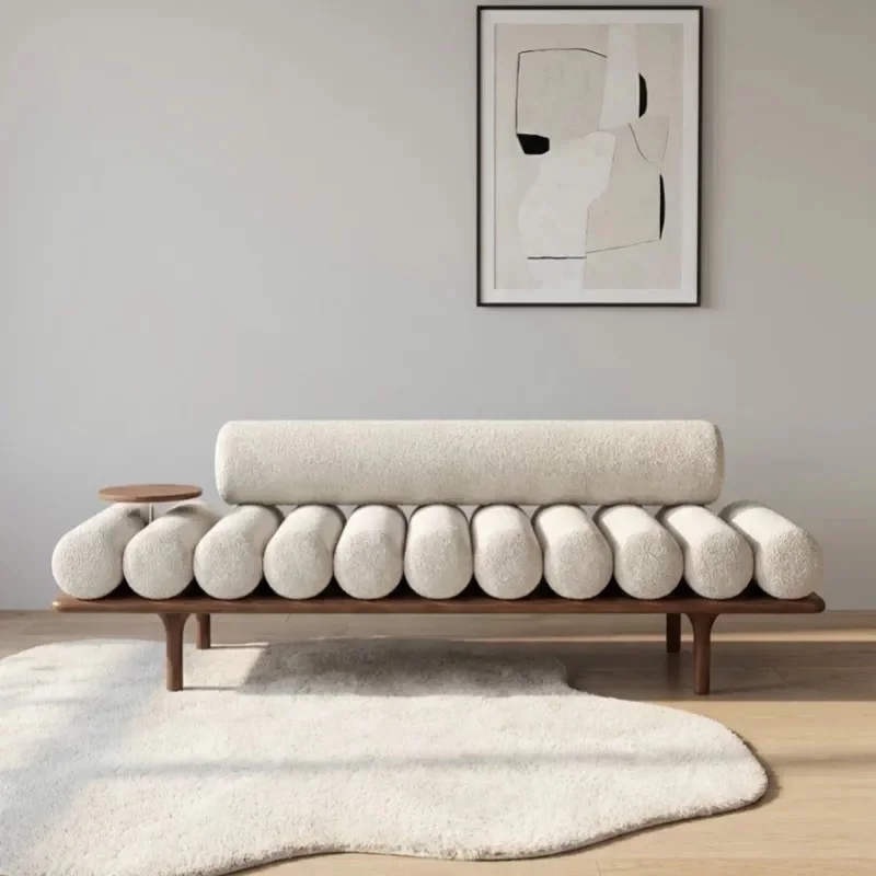 Modern Rectangle Fabric Sofa Bench Foot Stool Modern Design Furniture Bench Household Stool Suitable for Living Room Hotel