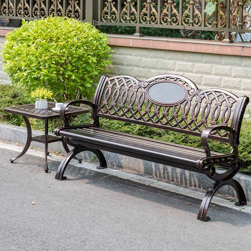 Chaise de parc extérieur patio balcon banc chaise décontracté simple dossier banc rangée chaise