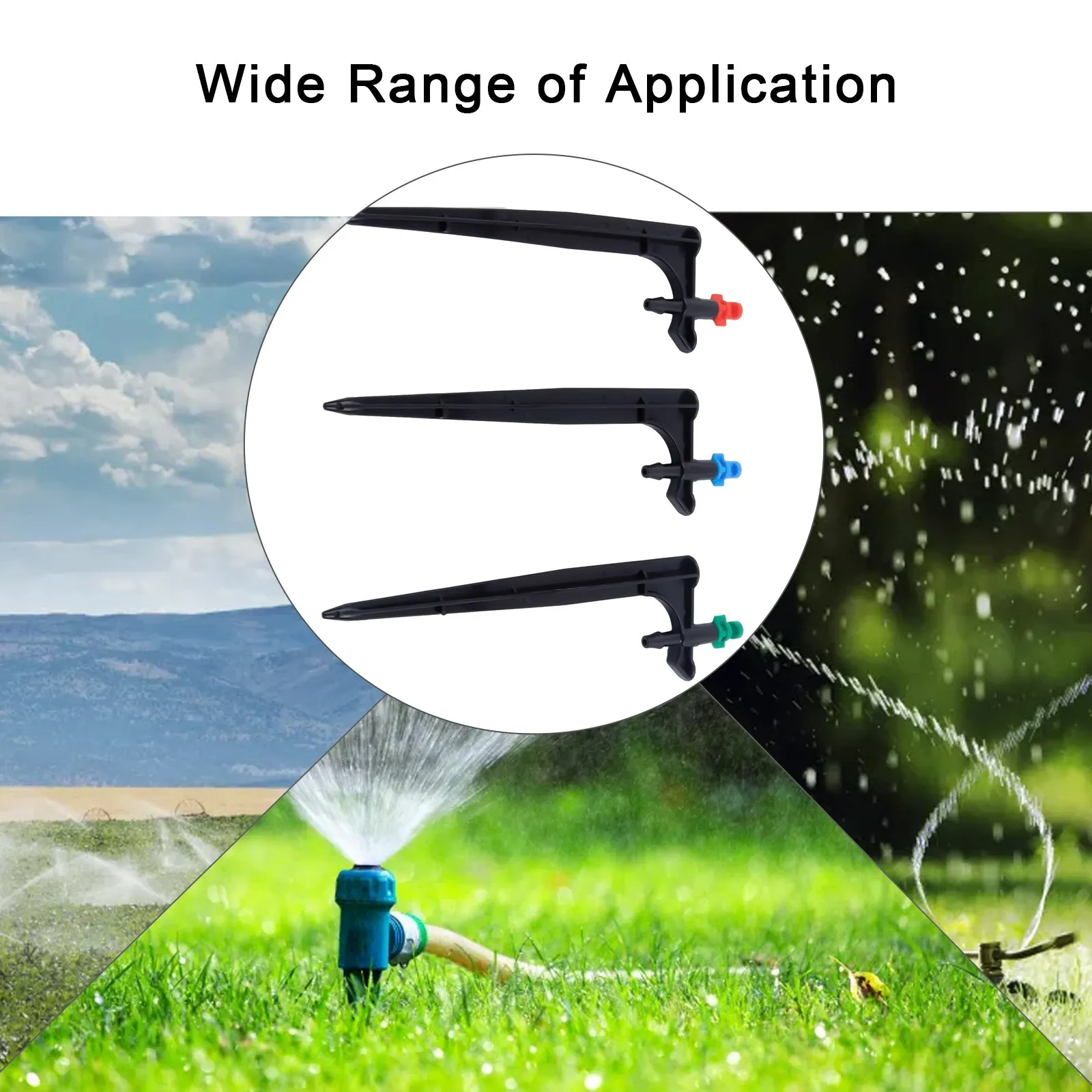 3pcs 90 180 360 Degree Adjustable Nozzle Head Irrigation Spray Sprinkler With 10cm Spike For Garden Flowerbed Vegetable Watering