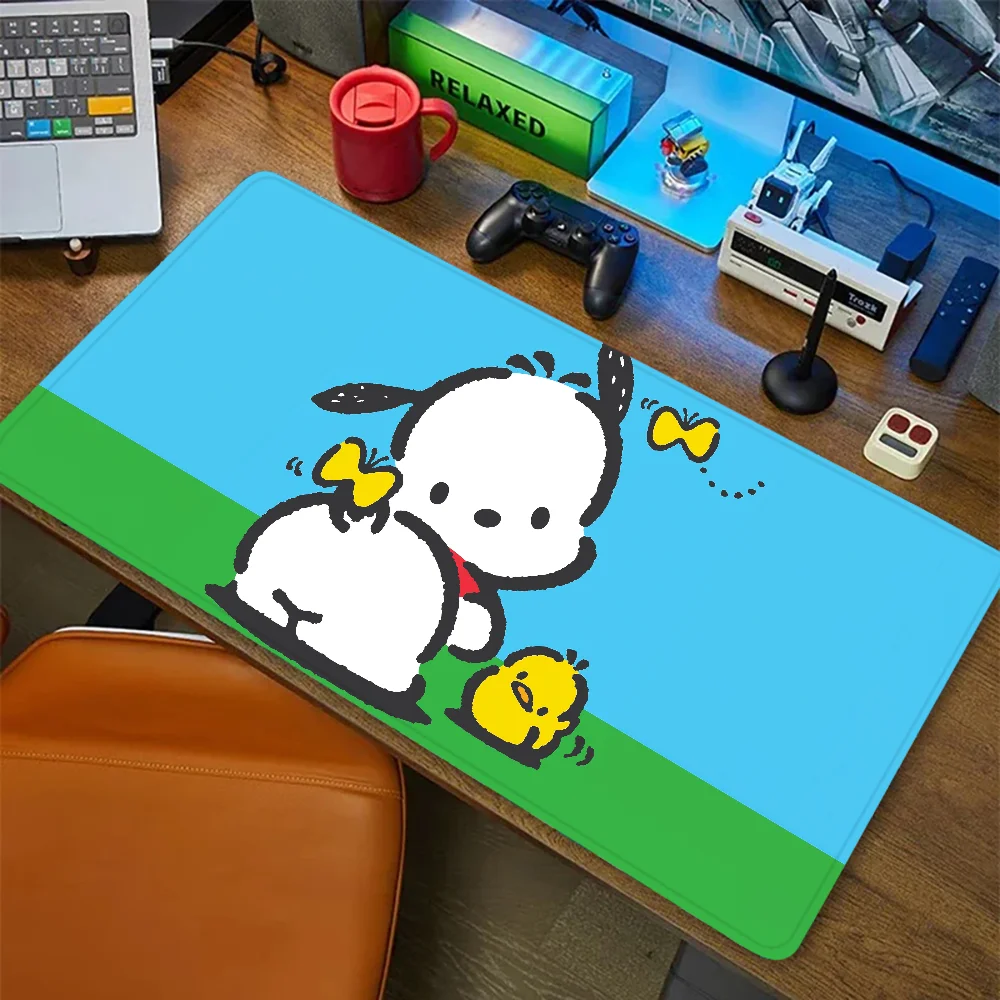 

MINISO Cute Pochacco Mousepad Mousepad New Arrivals Large Gaming Mousepad L XL XXL Gamer Mouse Pad Size For Keyboards Mat