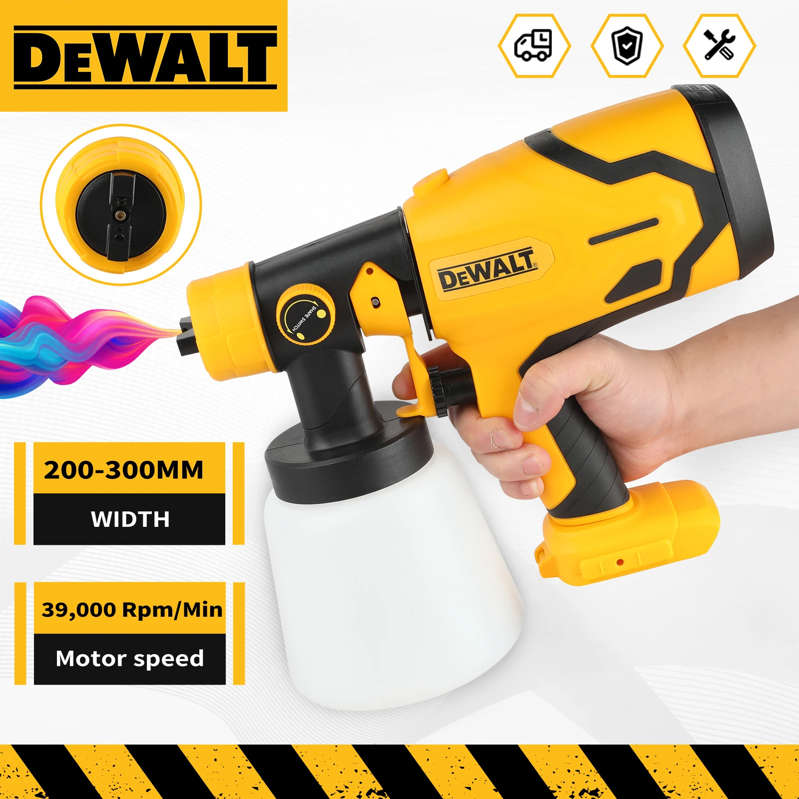 

DEWALT 18V Portable Electric Paint Gun Cordless Automatic Spray Gun with Tank for Home Wall Painting