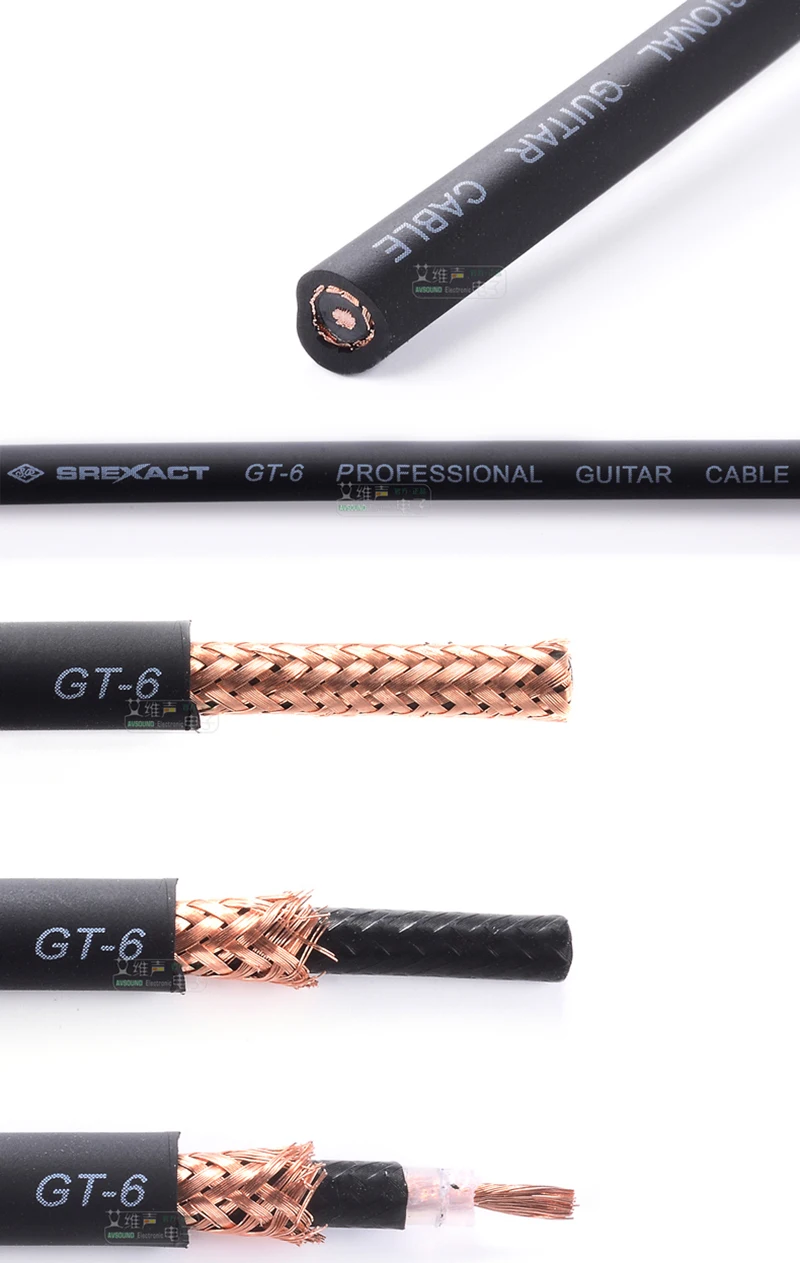 SREXACT Instrument Specific Cable GT-6 Kabel gitarowy GS6 Miedź beztlenowa Przewód sygnałowy Ultra miękki do instrumentów muzycznych 0132