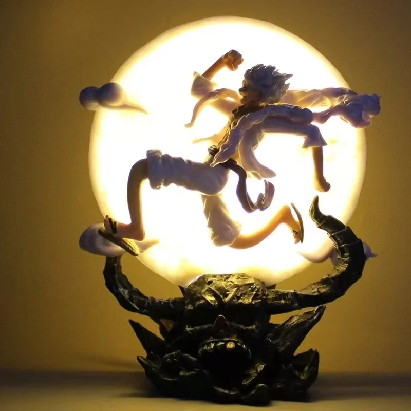 Figura de Anime de One Piece de 12 cm, Nika Monkey D. Luffy Gear 5 con Luz de Luna, Figura de Acción, Estatua, Modelo Coleccionable, Juguetes, Regalos, Adornos