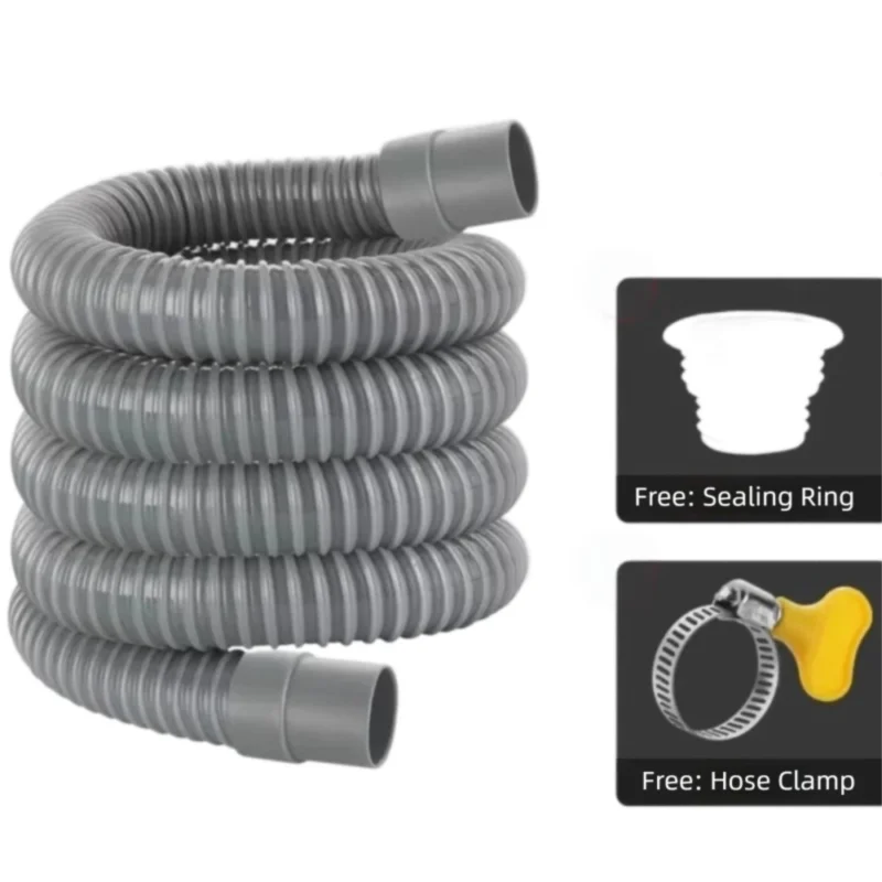 

Зажим для сливной трубы для умывальника 40/60/100 см, сливной шланг для стиральной машины из АБС-пластика, гофрированная трубка, гибкая разрядная трубка для стиральной машины