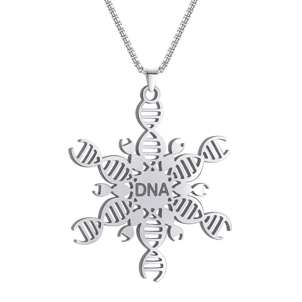 QIAMNI-قلادة دلاية جزيئية من الفولاذ المقاوم للصدأ للرجال والنساء ، قلادة كيميائية ، مجوهرات علمية ، هدية للمعلم #4
