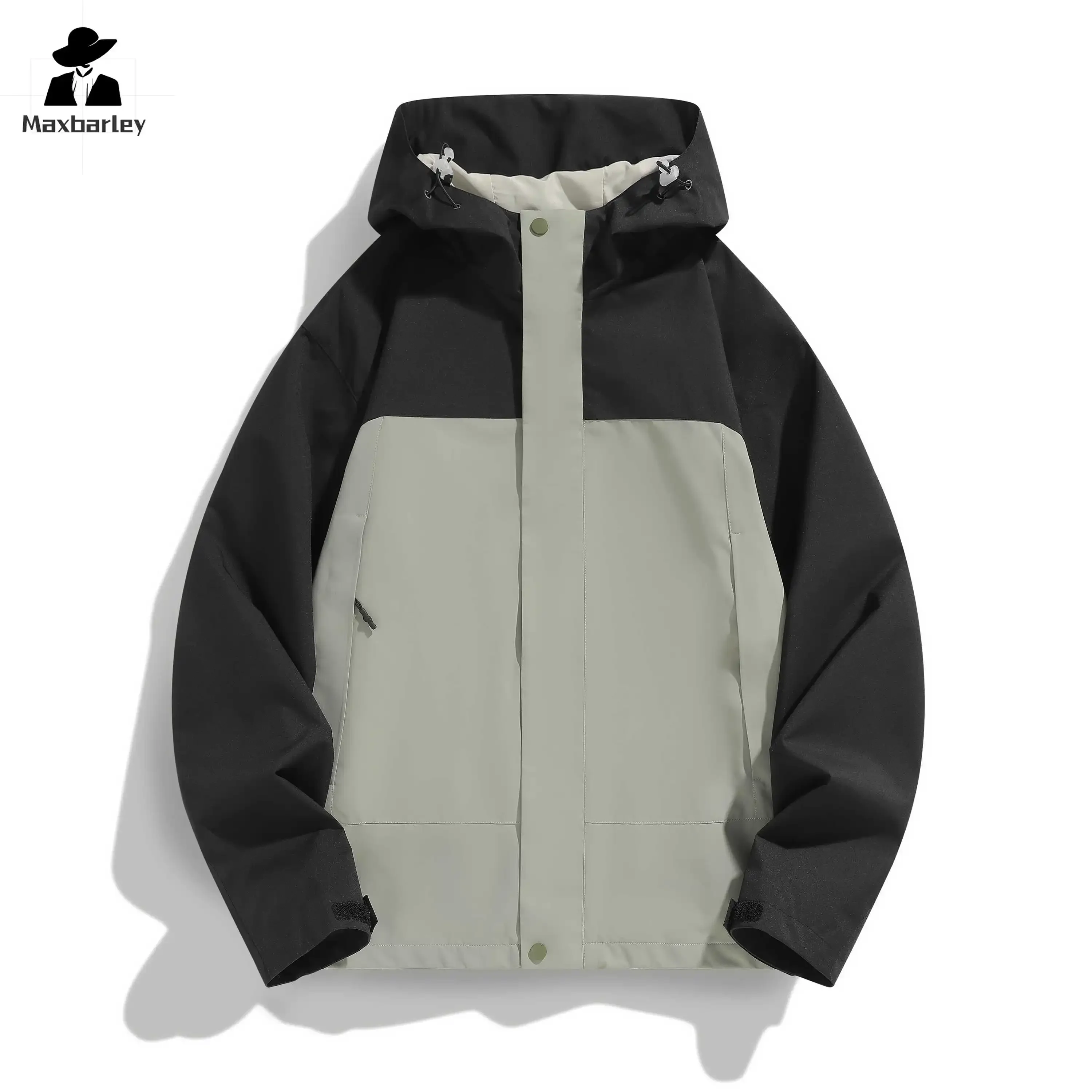 Gorpcore Hooded Jacket Men/Women 2024 Autumn Fashion Loose Stitching Waterproof Coat Casual Outdoor Fishing Camping Windbreaker
