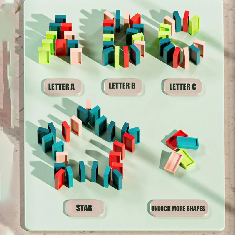 60/140 قطعة قطار الدومينو للأطفال التلقائي الكهربائية وضع سيارة الدومينو الملونة ألعاب تعليمية كتل مجموعة هدية للبنين بنات #4