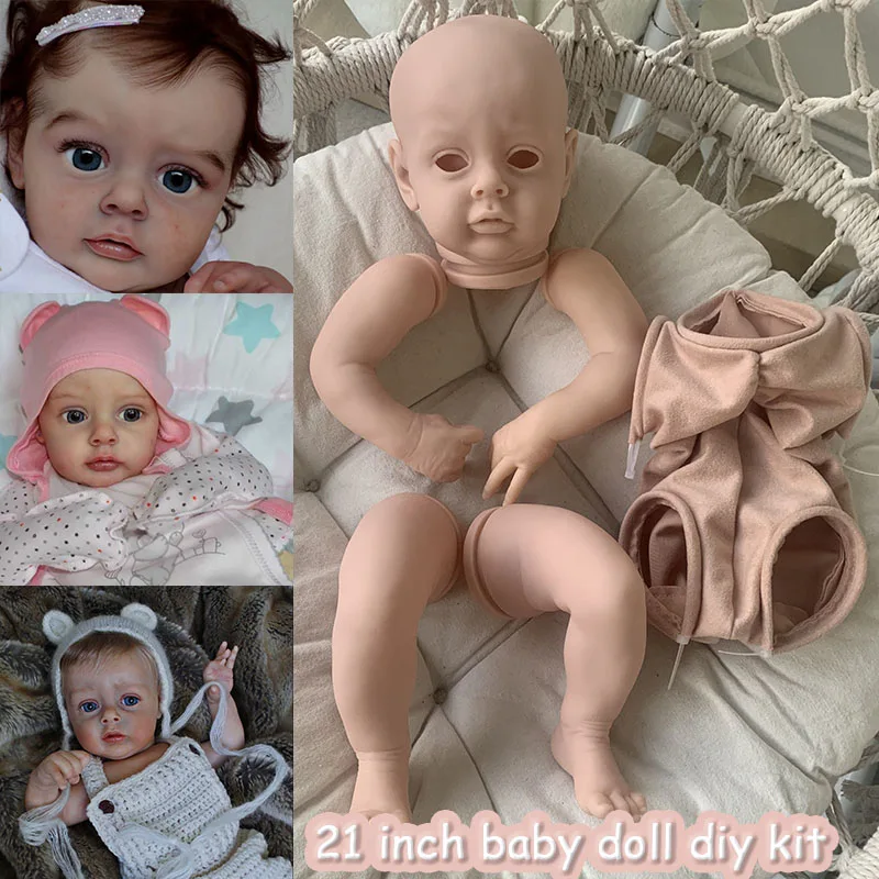 

19inch Unpainted Blank Kit Chloe Reborn Doll Kit Cute Baby Lifelike Real Soft Touch