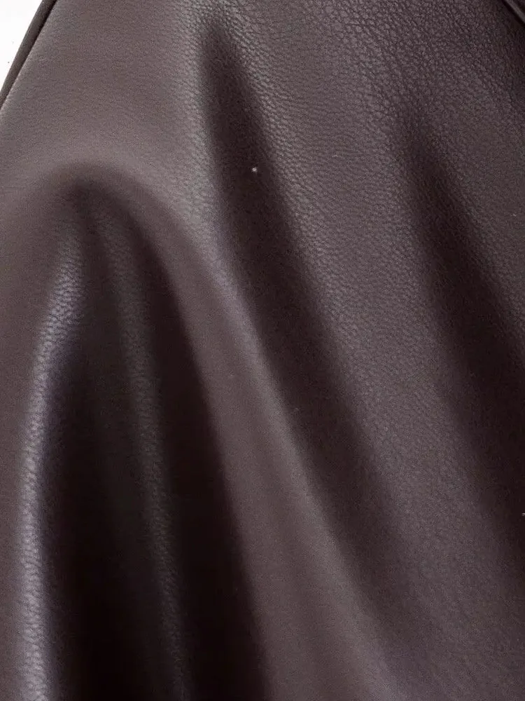 

HH Female High Street Short Jackets Solid Turn-Down Collar Long Sleeves Zipper Women's Winter Fashion Streetwear Style Coats