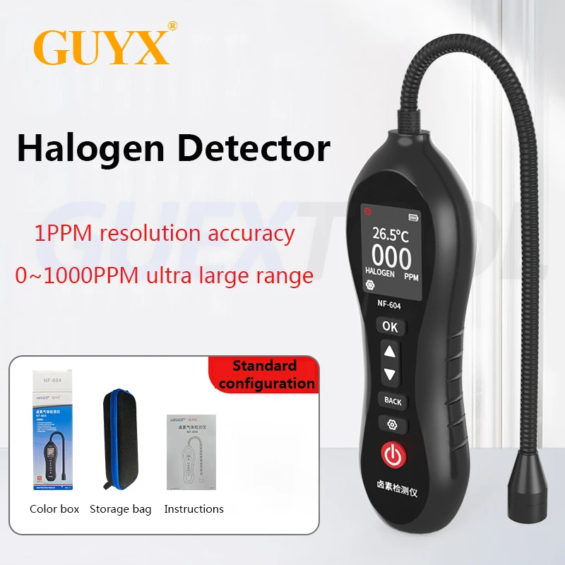 Halogen Gas Detector Refrigerator Air Conditioning Fluorine Leakage Detector Automobile Refrigerant Snow Species Leak Detection