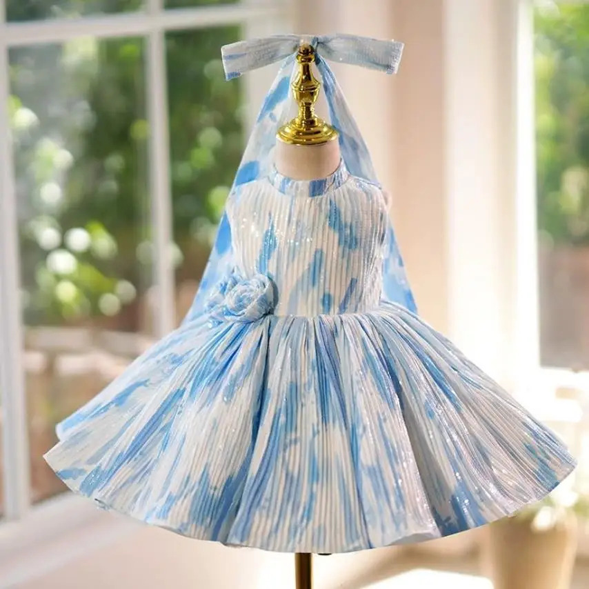 High-End Girl Host Piano Performance Wedding Birthday Banquet Princess Dress Children's Runway Show Costume A4187 Vestidos