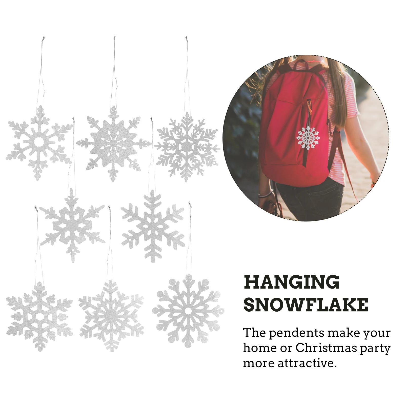 

5 Pcs Decorative Pendant Christmas Scene Hangings Window Tree Snowflake Ornament Ceiling Acrylic