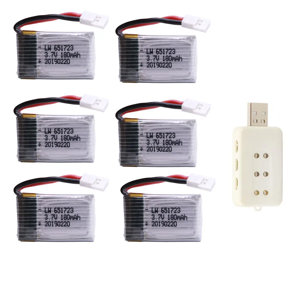 3.7V 180mah 651723 25C Battery For H2 H8 H48 U207 For Quadcopter Spare Parts 1S 150mAh Upgrade Remote Control