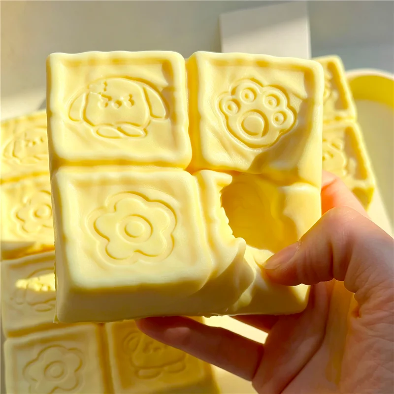 Strawberry Chocolate Milk Cube Scented Squishy Squeeze Toy Soft Slow Rebound Sensory Calming Toy for Autism ADHD Stress Relief